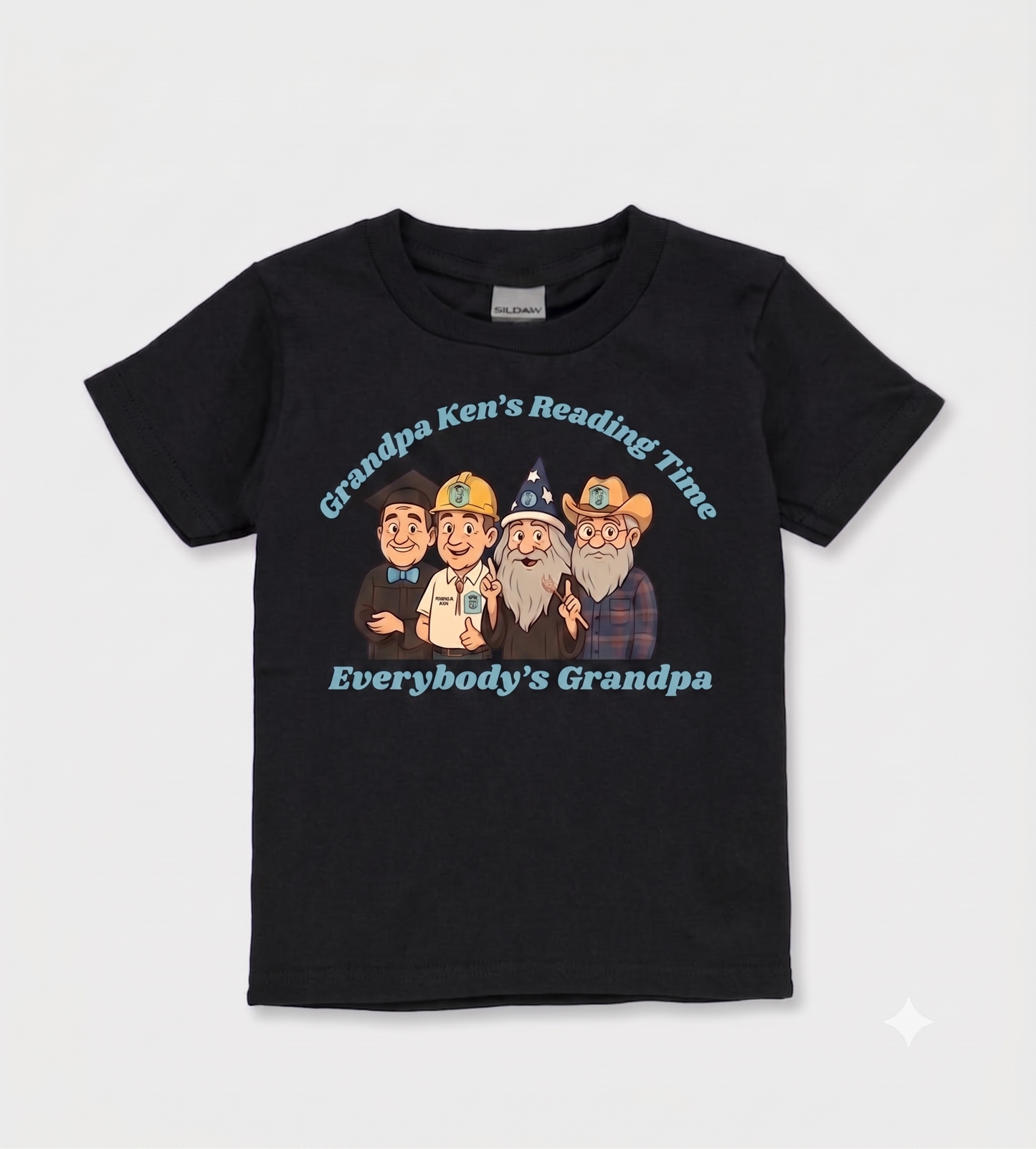 Grandpa Ken's Official Reading Time T-Shirt Adult and Kiddo Sizes