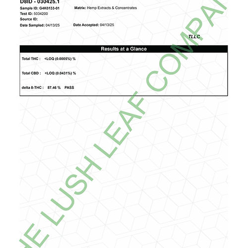 Bulk Isolate Derived Delta 8 Distillate ~85-90%+ (50G-1000G\1KG)
