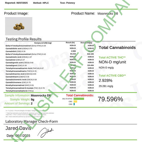 Bulk ~67% Potency (STRONG) Delta 8 Moon Rock Small Size (1/2LB or 1LB)