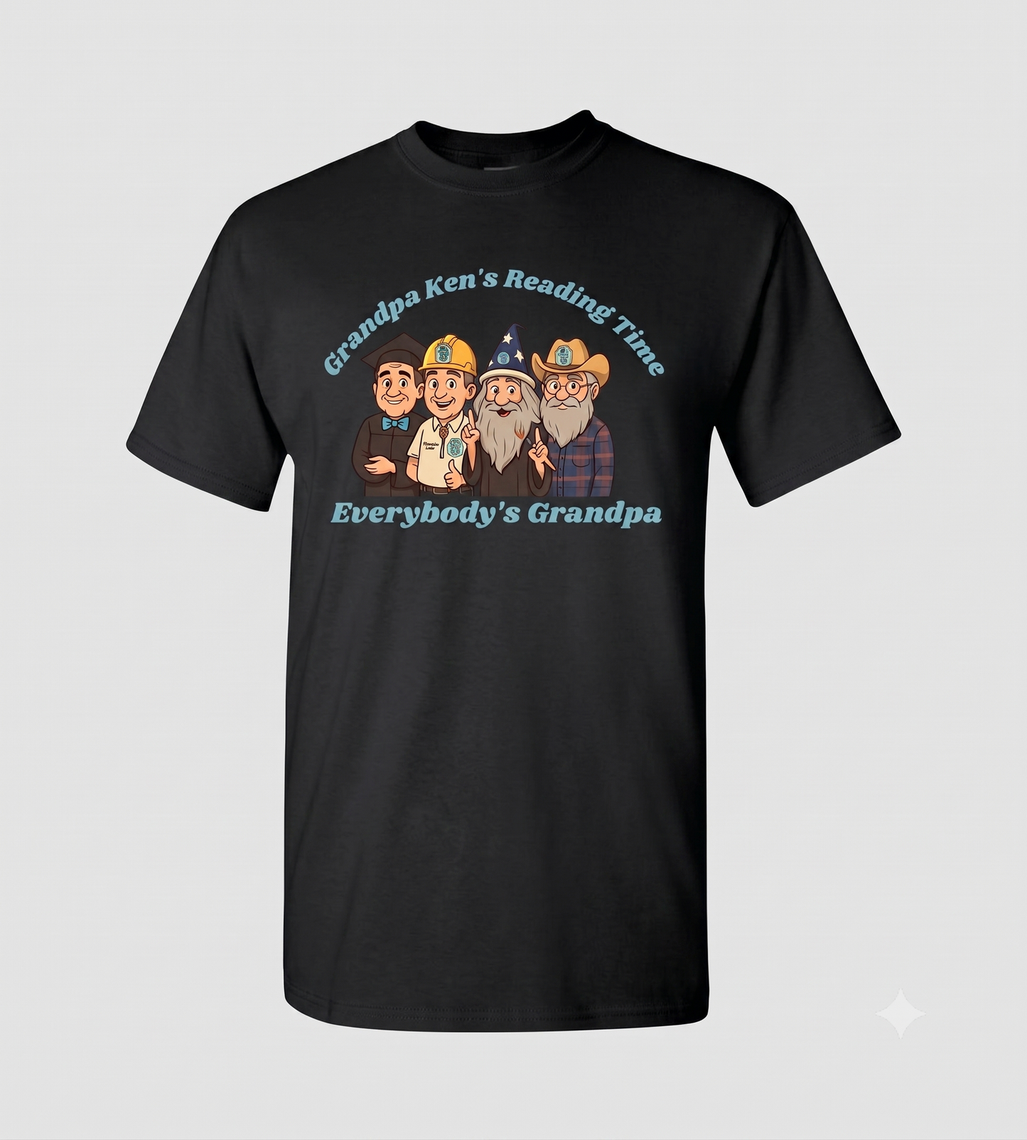 Grandpa Ken's Official Reading Time T-Shirt Adult and Kiddo Sizes