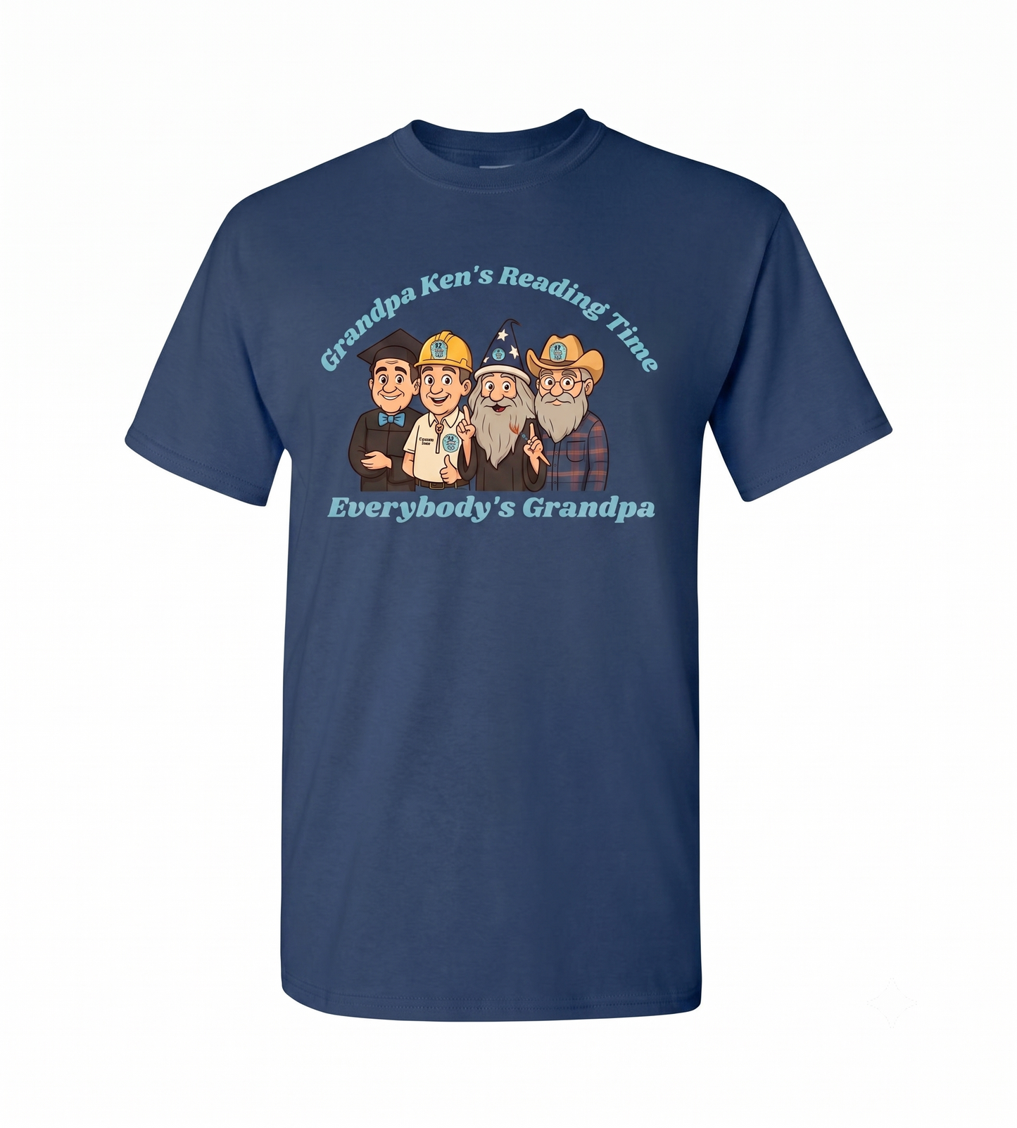 Grandpa Ken's Official Reading Time T-Shirt Adult and Kiddo Sizes