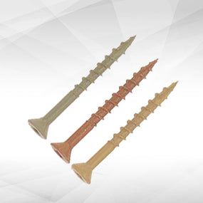 Square Flat Deck Screws W/nibs & Type-17 Point 2/3 Thread Ceramic Coated 1,200 Hour + Salt Spra